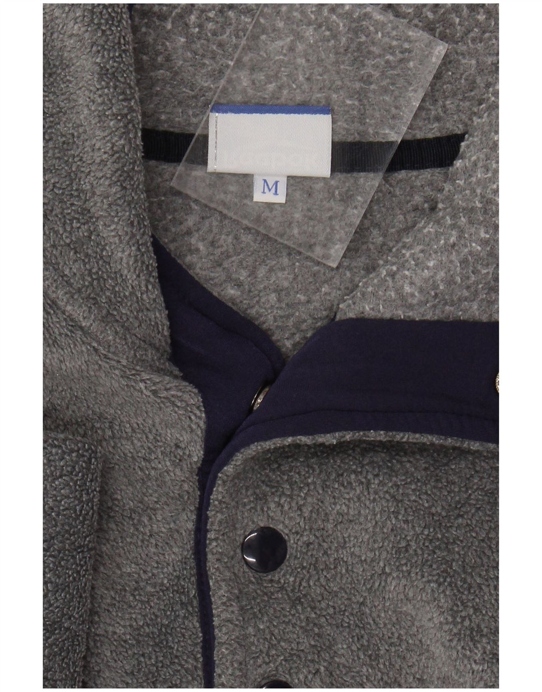 REEBOK Jersey de forro polar con cuello y botones para hombre Poliéster gris medio