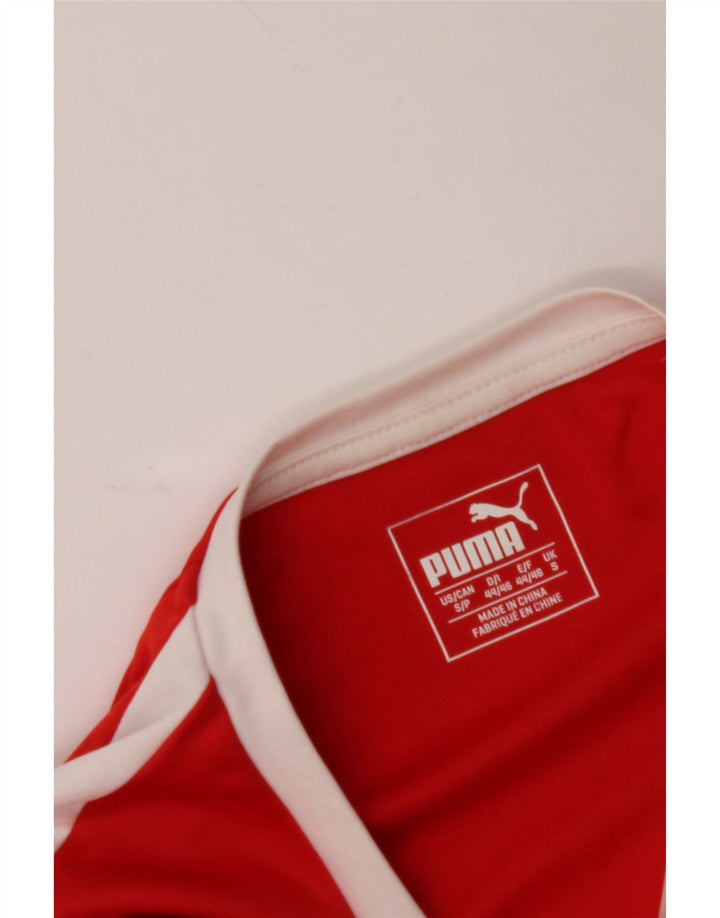 PUMA Mens T-Shirt Top Small Red Colourblock