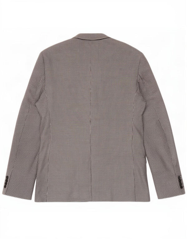 Zara Chaqueta tipo blazer de 2 botones para hombre EU 52 Large Black Houndstooth