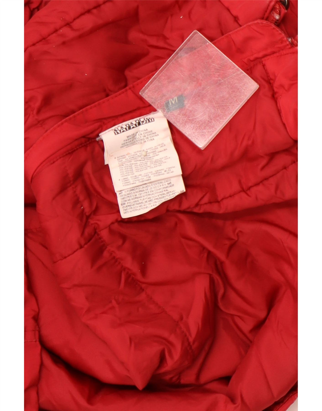 NAPAPIJRI Chaqueta anorak con capucha y gráfico para mujer UK 44 Poliéster rojo mediano