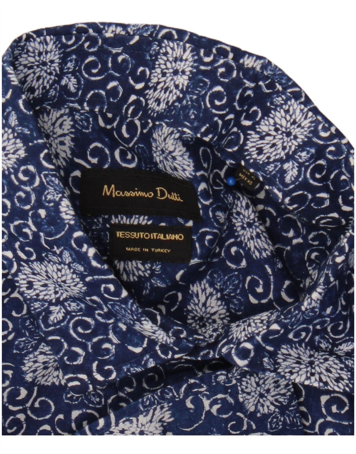 Camisa Massimo Dutti Hombre XL Azul Marino Floral