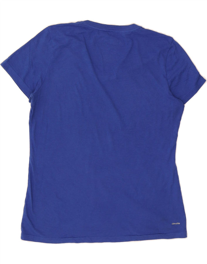 ADIDAS Womens Graphic T-Shirt Top UK 16 Large Blue Polyester Vintage Adidas and Second-Hand Adidas from Messina Hembry 