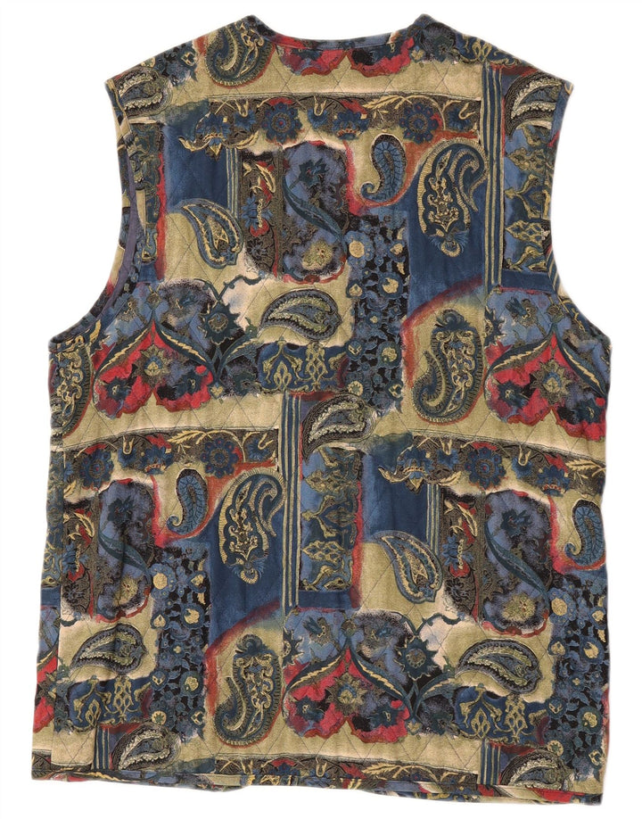 Vintage mujer acolchado Gilet EU 42 grande multicolor Paisley