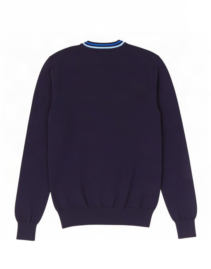 Fred Perry Jersey Con Cuello En V Para Hombre Algodón Azul Marino Medio