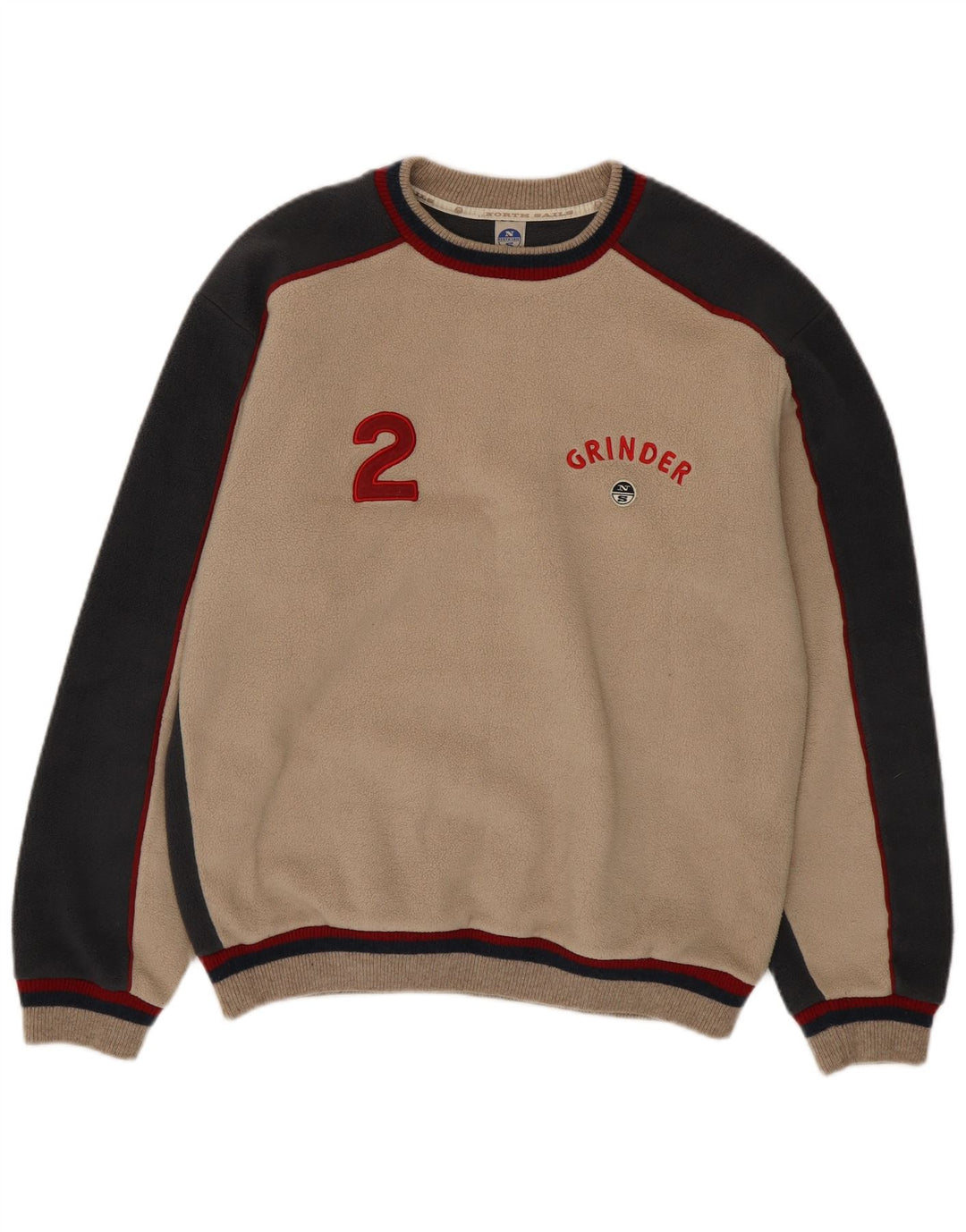 North Sails Hombre Jersey De Forro Polar Gráfico Grande Beige Poliéster Color Block