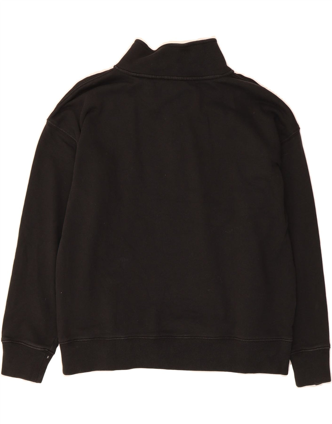 J. CREW Womens Oversized Zip Neck Sweatshirt Jumper UK 14 Medium Black Vintage J. Crew and Second-Hand J. Crew from Messina Hembry 