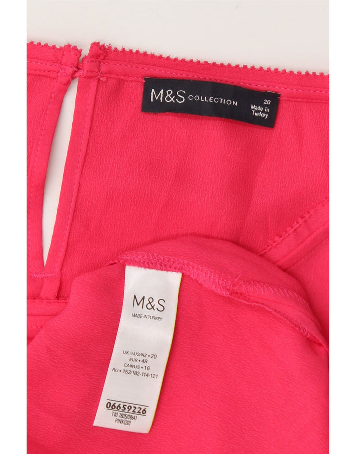 Marks & Spencer Blusa para Mujer Top UK 20 2XL Poliéster Rosa