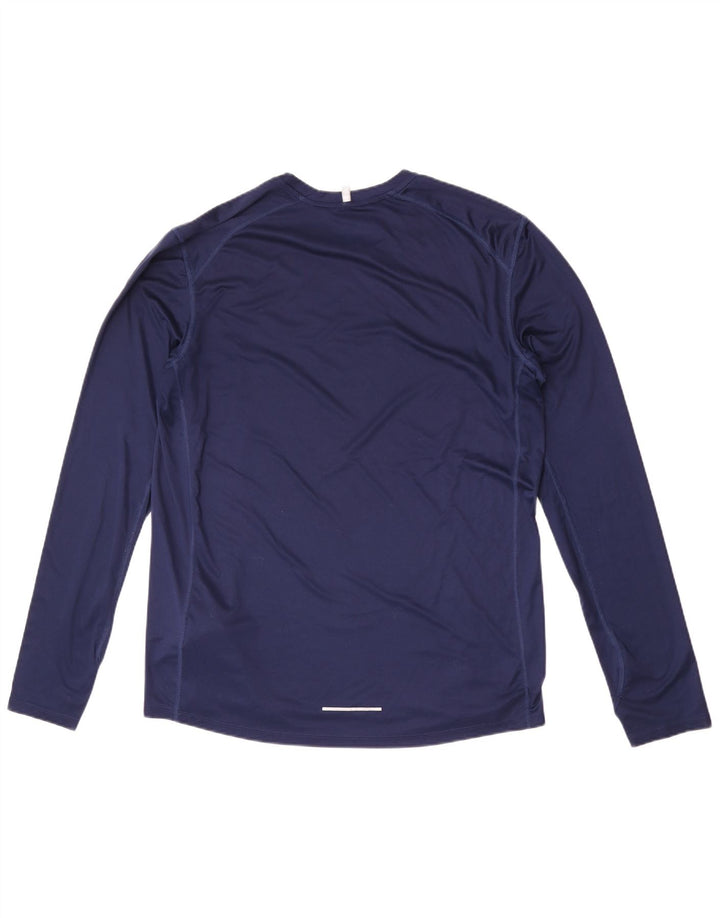 Nike Hombre Dri Fit Top Manga Larga XL Poliéster Azul Marino