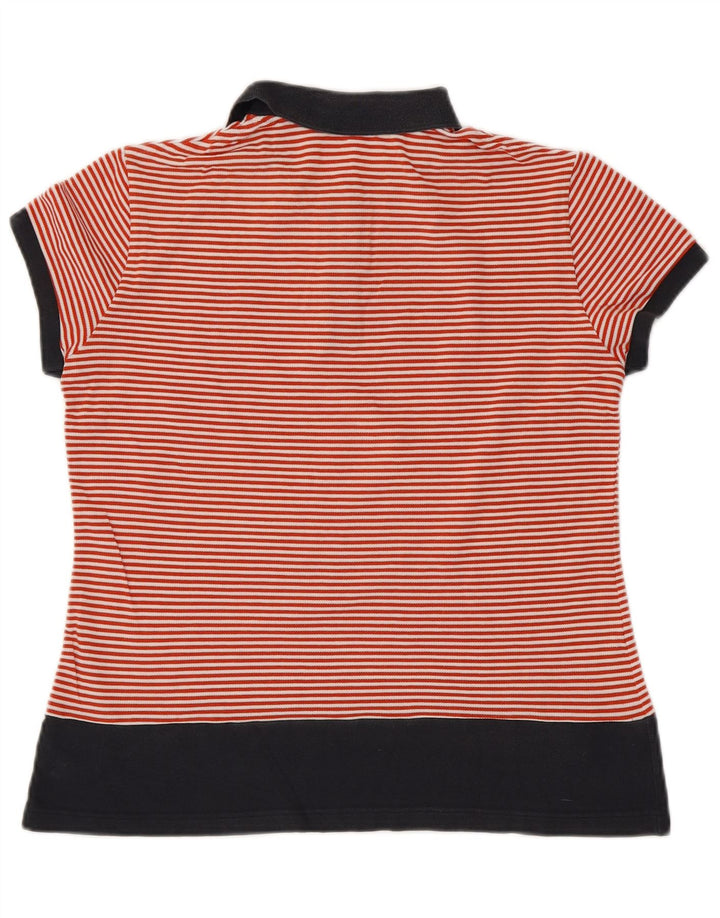 LACOSTE Polo de mujer talla 42 Algodón de rayas rojas grande