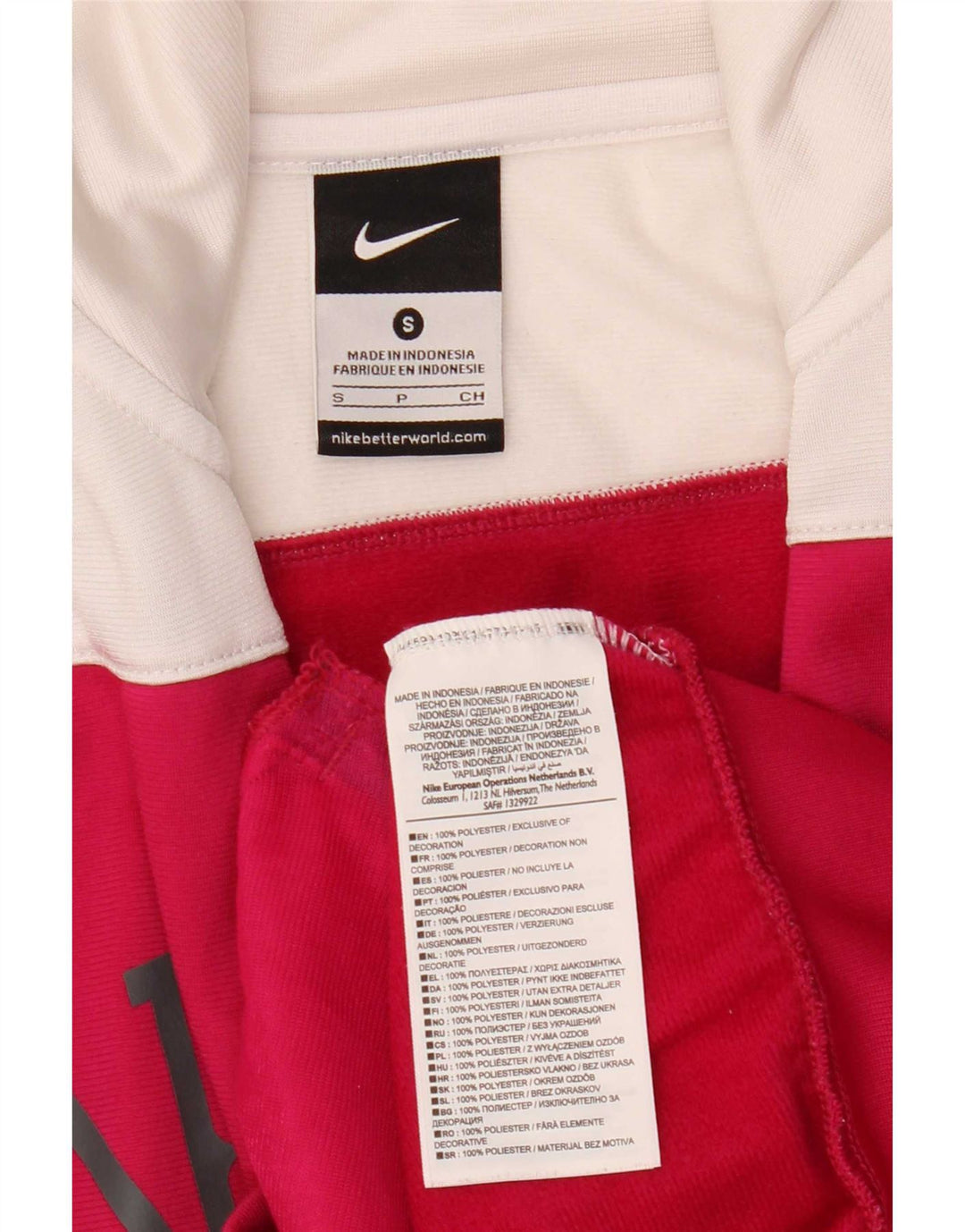 Nike - Chaqueta de chándal gráfica para mujer, talla 40, color rosa pequeño