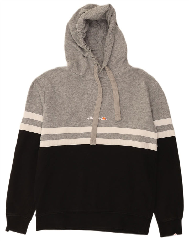 Ellesse Hombre Sudadera Con Capucha Jumper Small Gris Colorblock Algodón