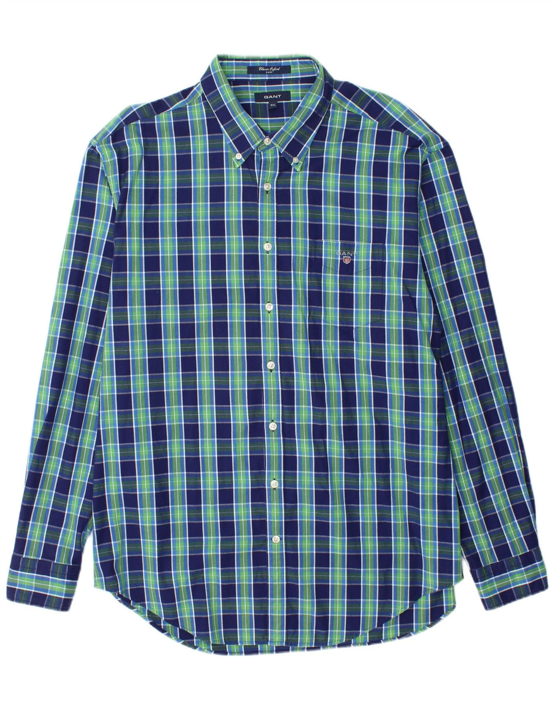 GANT Camisa E-Z Fit Classic Fit para hombre 2XL Algodón a cuadros azul marino