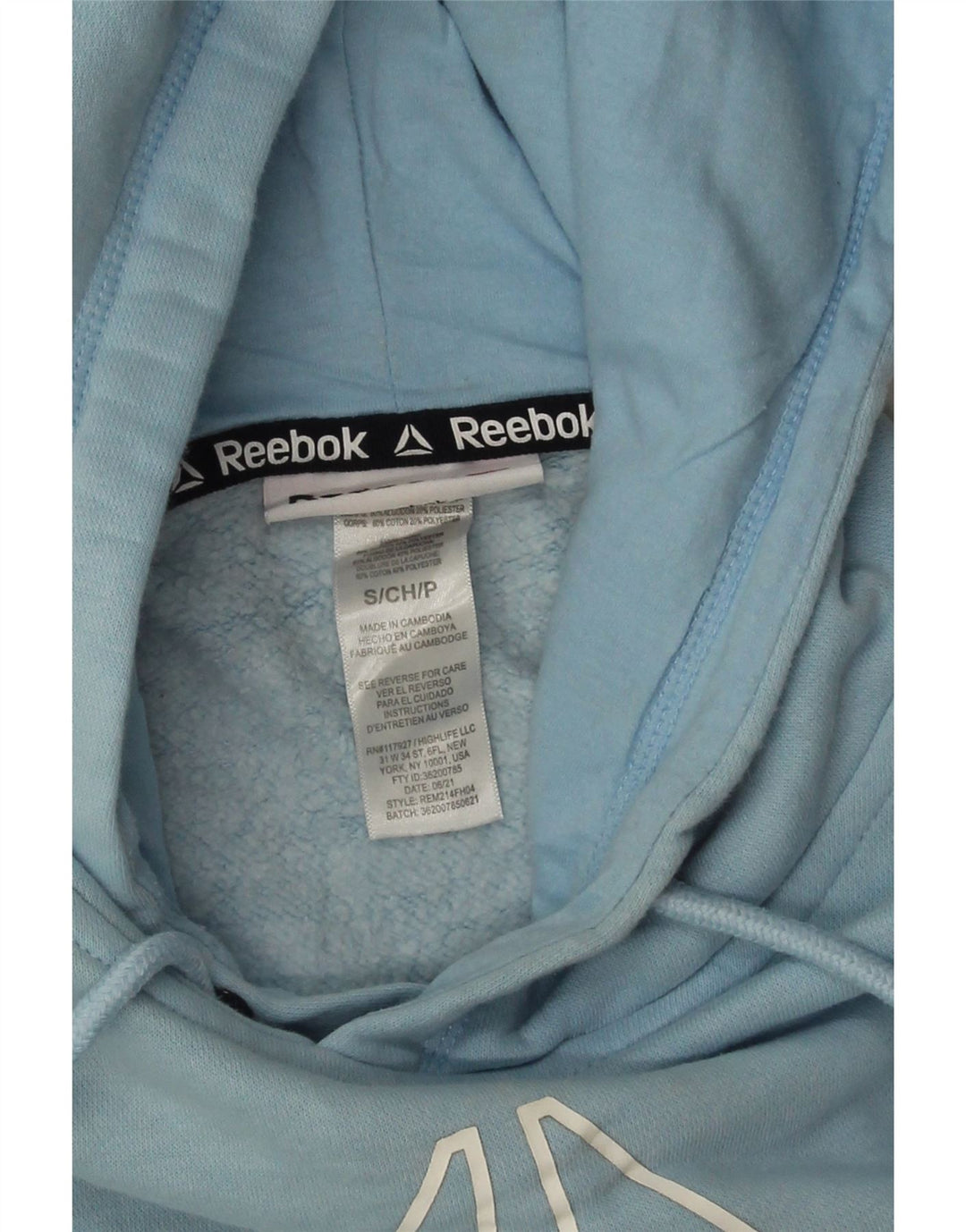 Reebok - Sudadera con capucha gráfica para hombre, talla pequeña, algodón azul