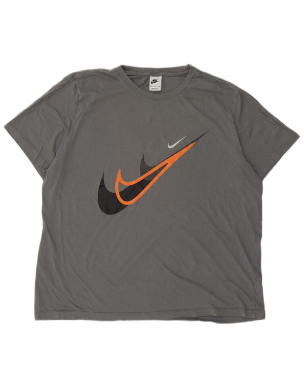Nike Camiseta gráfica para hombre Top 2XL Gris Algodón