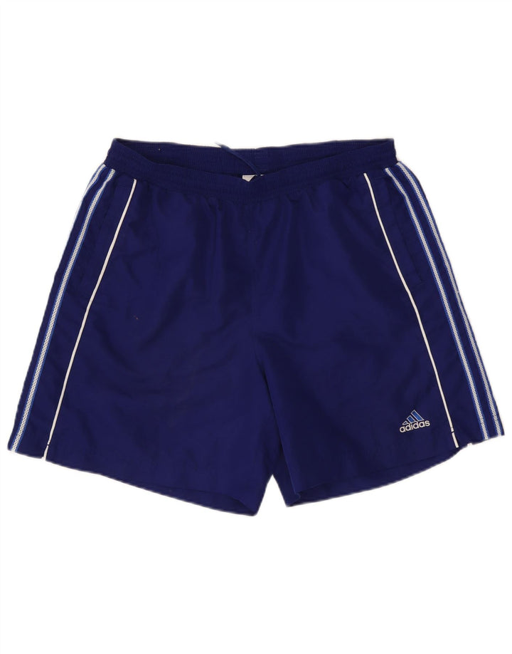 Adidas - Pantalones cortos deportivos para hombre, talla grande, poliéster, color azul marino
