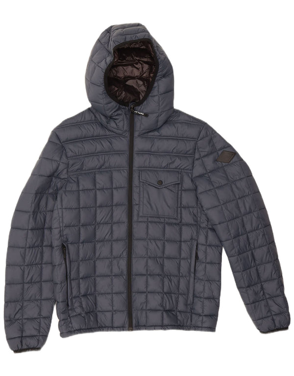 Replay Chaqueta acolchada con capucha para mujer UK 46 Large Poliamida azul marino