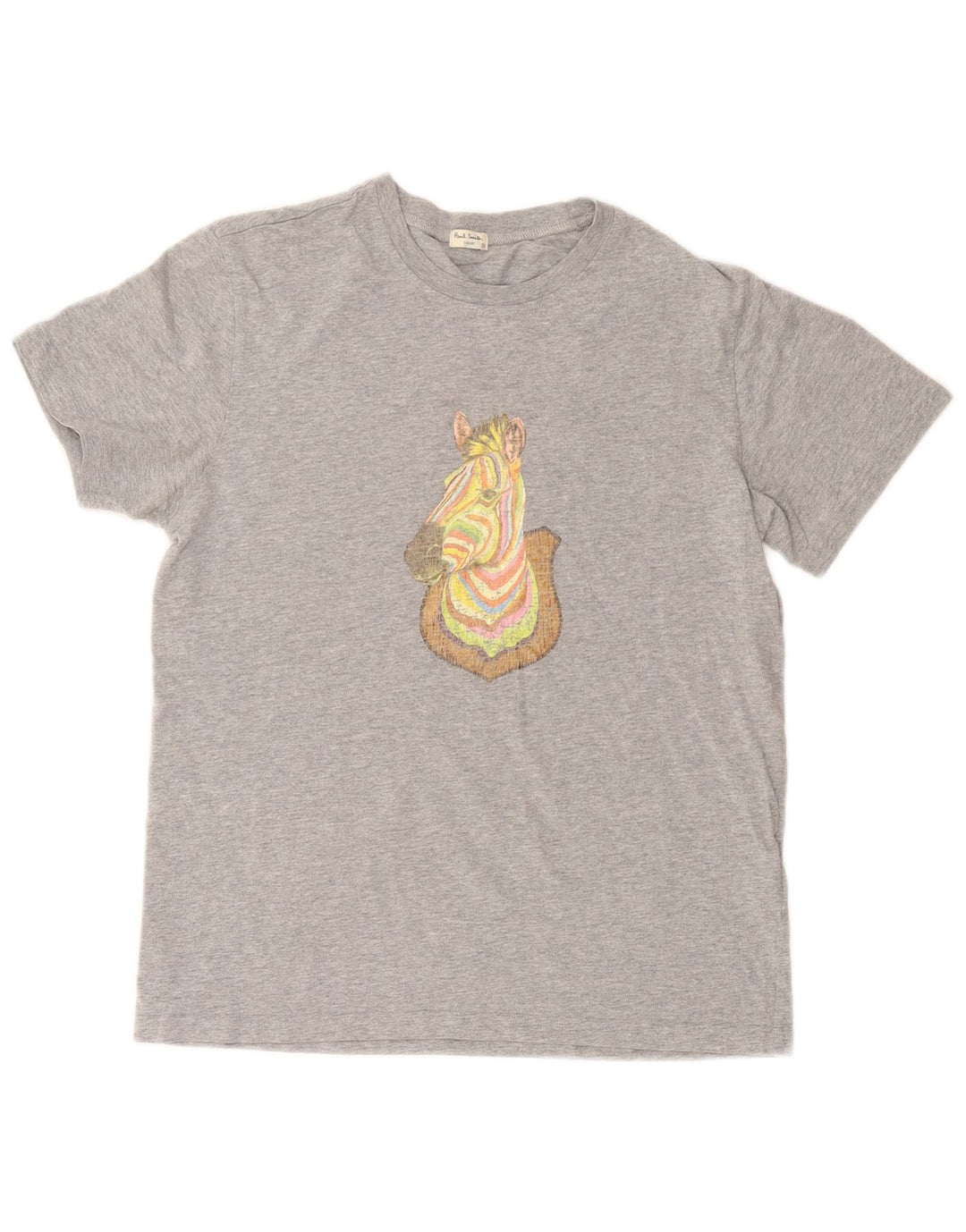 PAUL SMITH Camiseta gráfica para hombre Top pequeño gris estampado animal algodón