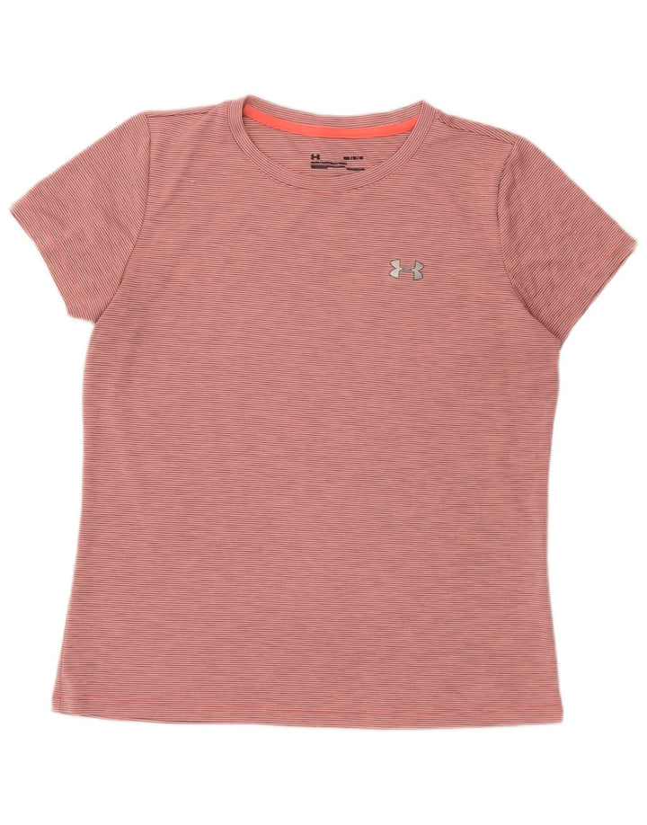 UNDER ARMOUR Camiseta Heat Gear para mujer Top UK 14 Medium Pink Pinstripe