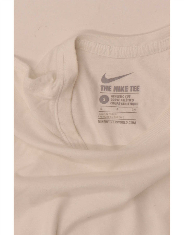Nike Camiseta de corte atlético para hombre, talla pequeña, color blanco
