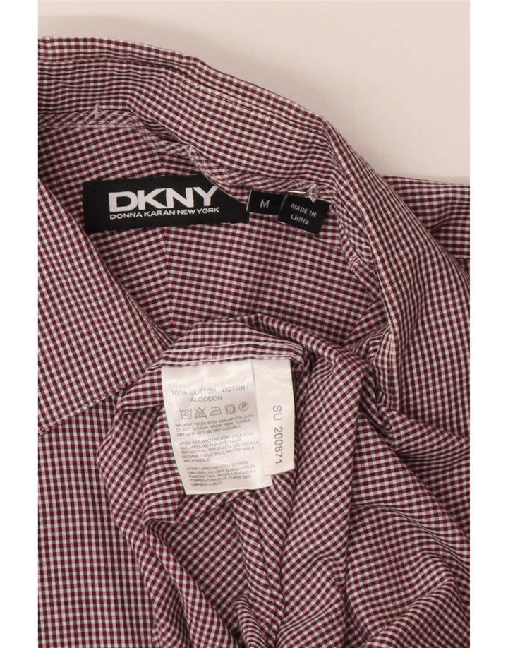 Camisa Dkny Hombre Algodón Vichy Burdeos Medio
