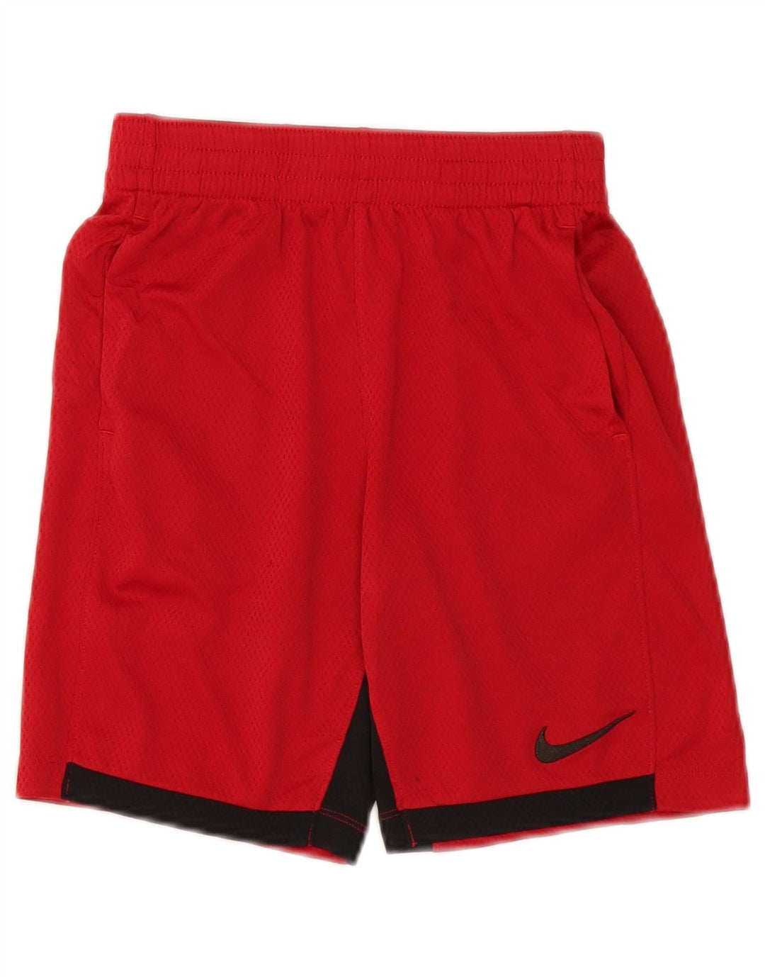 Nike Pantalones cortos deportivos Dri Fit para niños 10-11 años Poliéster color block mediano rojo