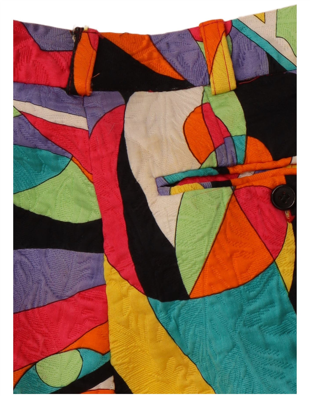 VINTAGE Pantalones chinos de cintura alta para mujer IT 46 Grande W30 L28 Multicolor