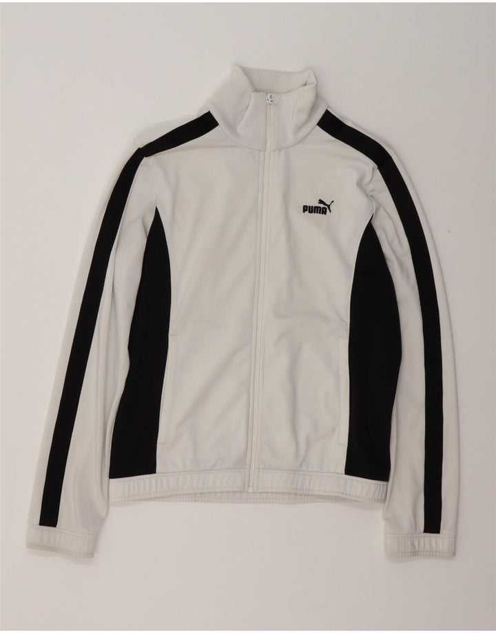 Puma Chaqueta De Chándal Superior Para Hombre Poliéster Color Block Blanco Mediano