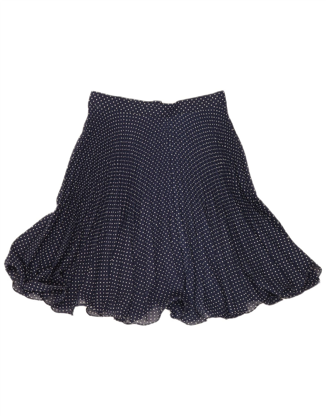 VINTAGE Falda acampanada para mujer IT 46 Grande W30 Lunares azul marino