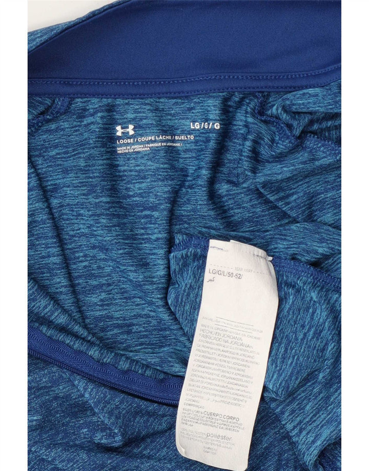 Under Armour Hombre Zip Neck Jersey Chándal Top Grande Azul Moteado