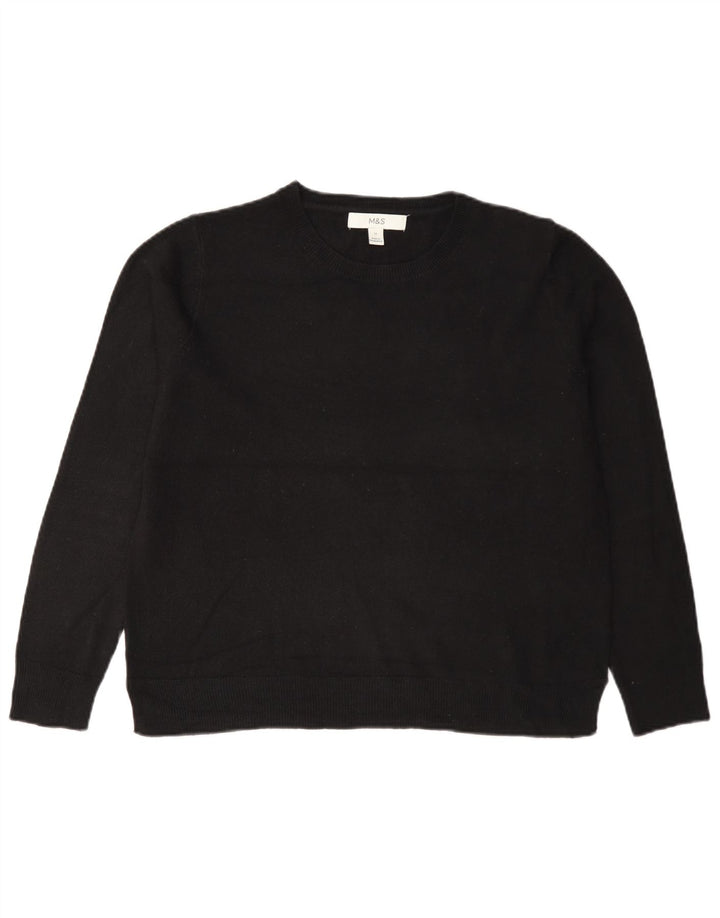 Marks & Spencer - Jersey de cuello redondo para mujer, talla 40, acrílico negro mediano
