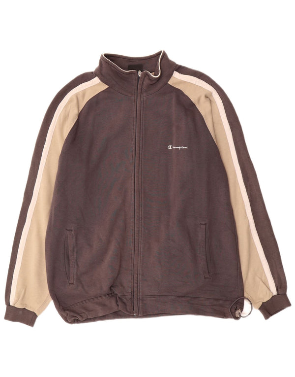 Champion Chaqueta De Chándal Para Hombre Grande Marrón Colorblock Algodón