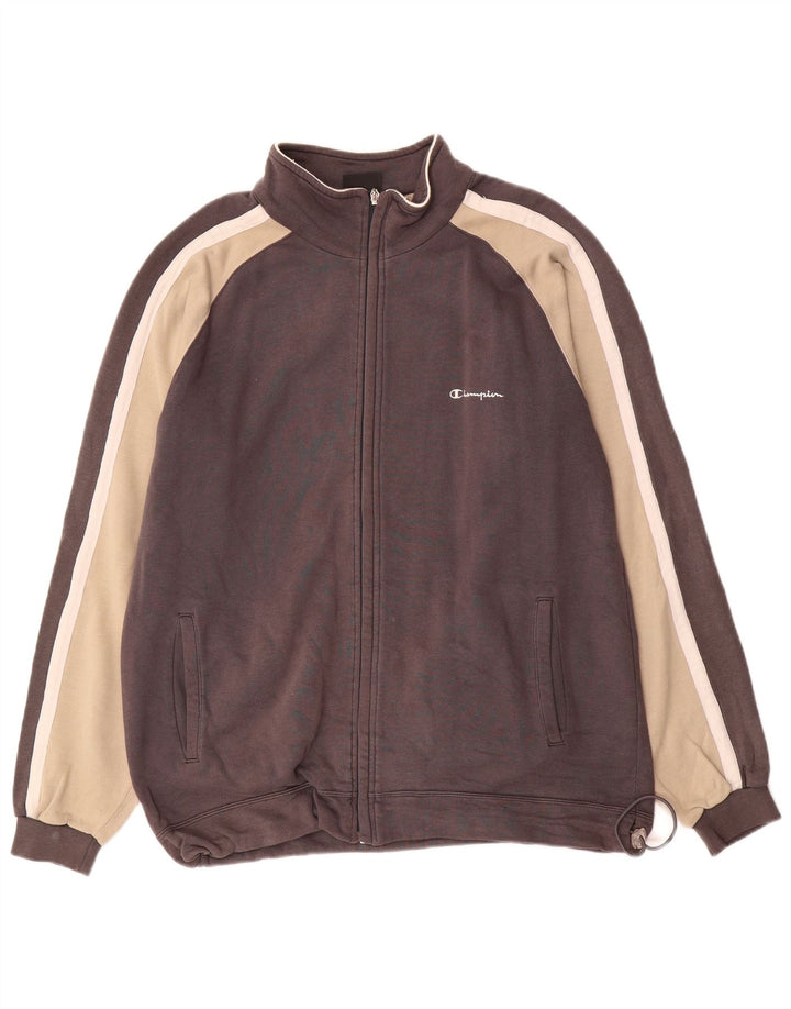 Champion Chaqueta De Chándal Para Hombre Grande Marrón Colorblock Algodón