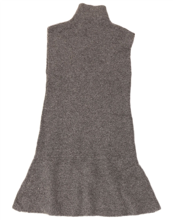 Zara Mujer Vestido Jersey Sin Mangas UK 8 Pequeño Poliéster Gris