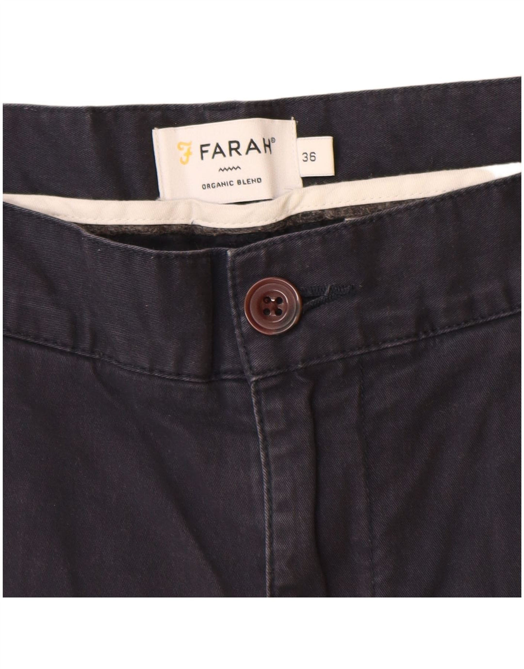 Farah Mens Chino Shorts W36 Grande Azul Marino Algodón