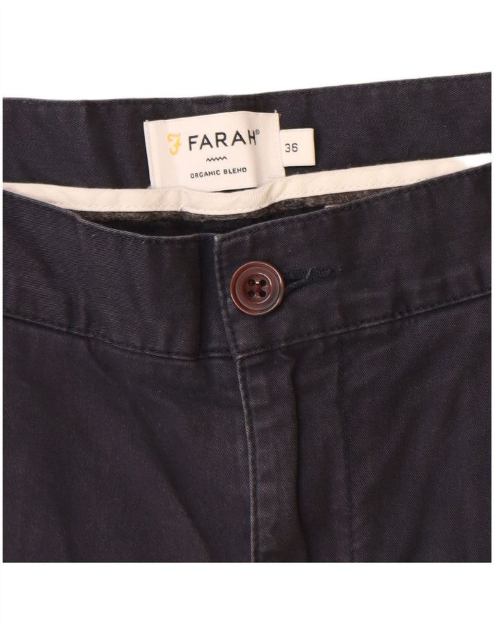 Farah Mens Chino Shorts W36 Grande Azul Marino Algodón