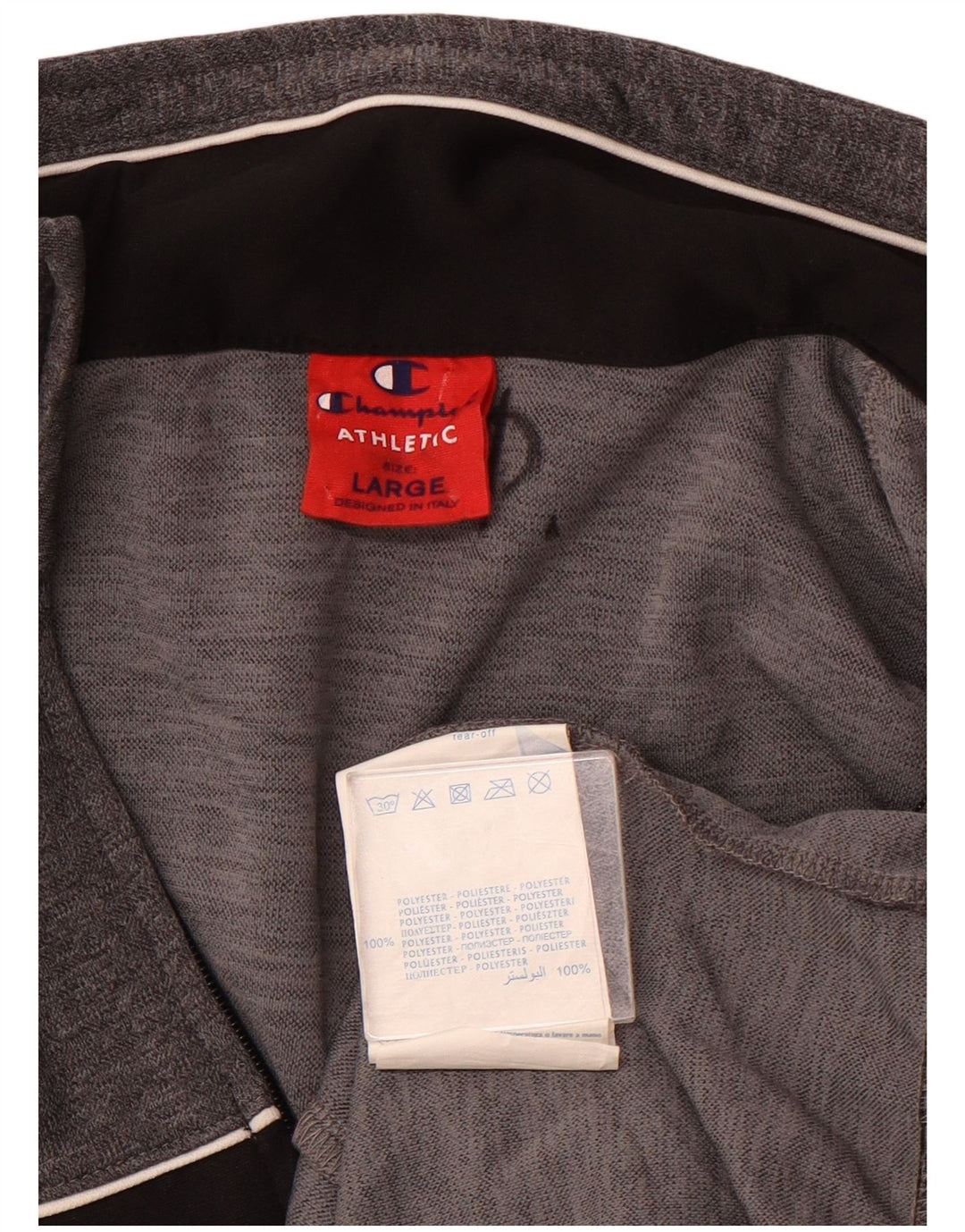 CHAMPION Chaqueta superior de chándal para hombre Poliéster con bloques de color gris grande