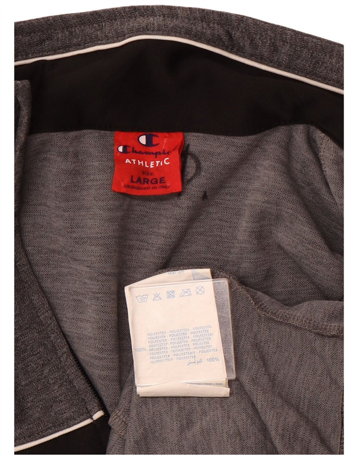 CHAMPION Chaqueta superior de chándal para hombre Poliéster con bloques de color gris grande