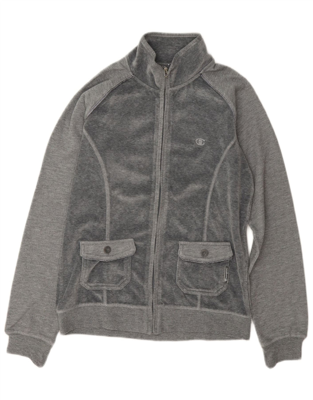 Champion Chaqueta de chándal de terciopelo Heritage Fit para mujer UK 40 Gris medio