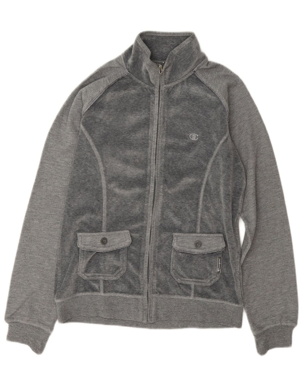 Champion Chaqueta de chándal de terciopelo Heritage Fit para mujer UK 40 Gris medio