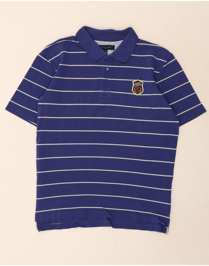 Polo Tommy Hilfiger Hombre De Algodón A Rayas Azul Medio