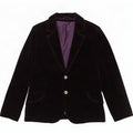 Vintage mujer 2 botones terciopelo Blazer chaqueta Reino Unido 12 algodón púrpura medio