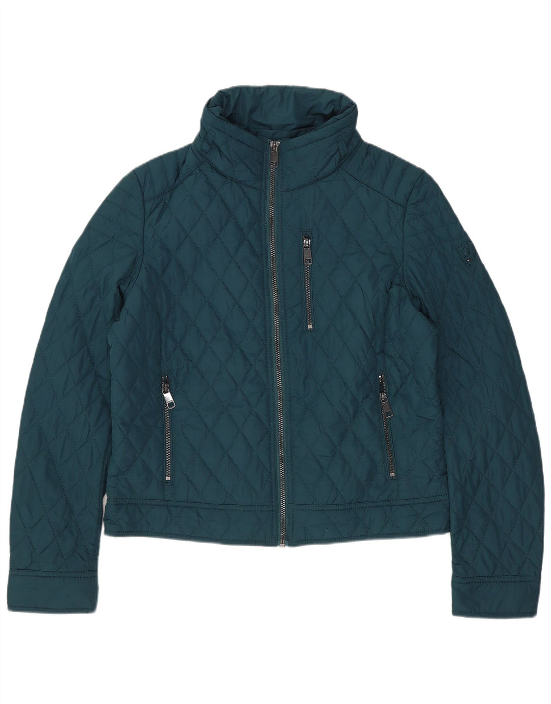 Tommy Hilfiger Chaqueta Acolchada Corta para Mujer Reino Unido 14 Algodón Verde Medio