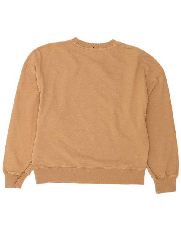 HUGO BOSS Hombre | Sudadera con gráfico tipo jersey de algodón beige grande
