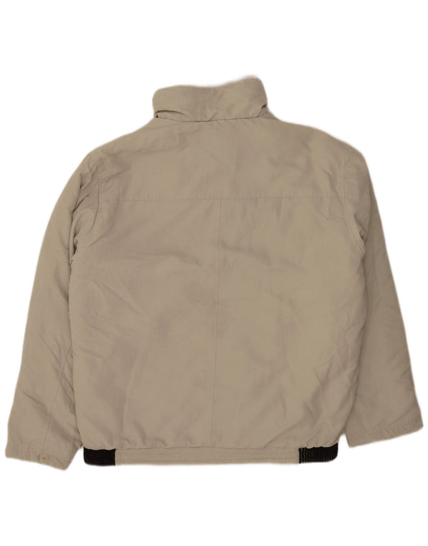 Vintage hombres bomber chaqueta Reino Unido 42 XL beige colorblock poliéster