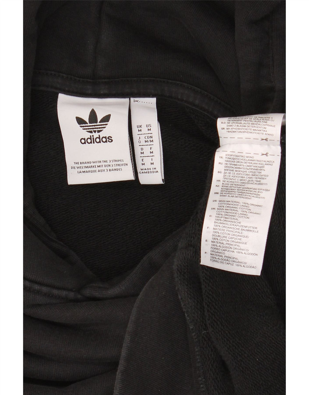 ADIDAS Hombre Sudadera con capucha Jumper Medium Negro Algodón