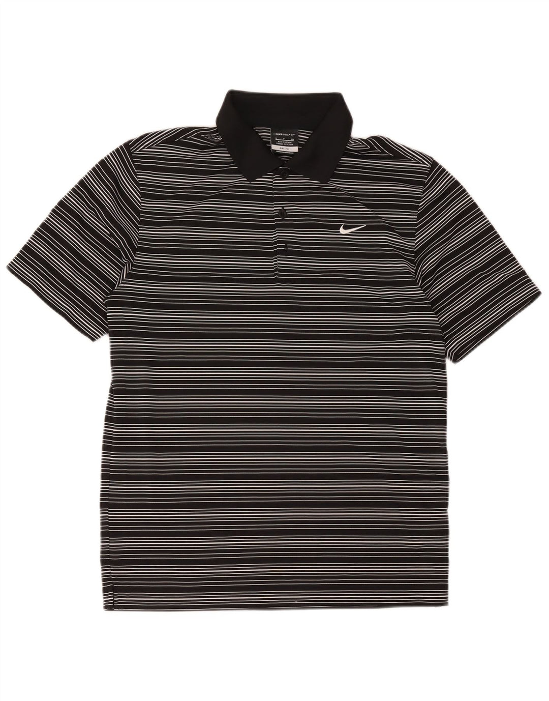 Nike Polo Dri Fit para hombre pequeño de poliéster a rayas negras