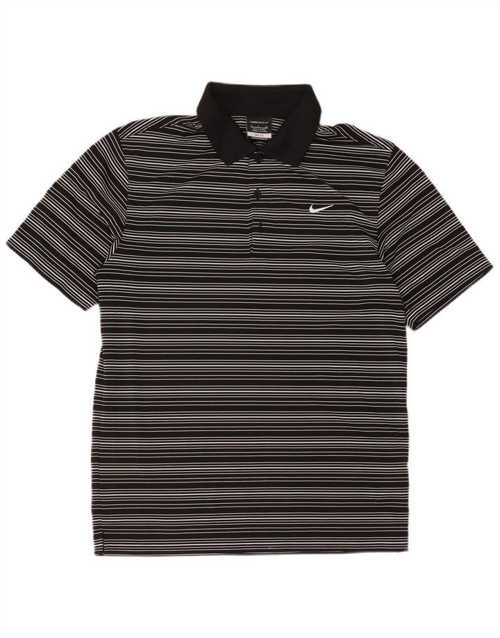 Nike Polo Dri Fit para hombre pequeño de poliéster a rayas negras