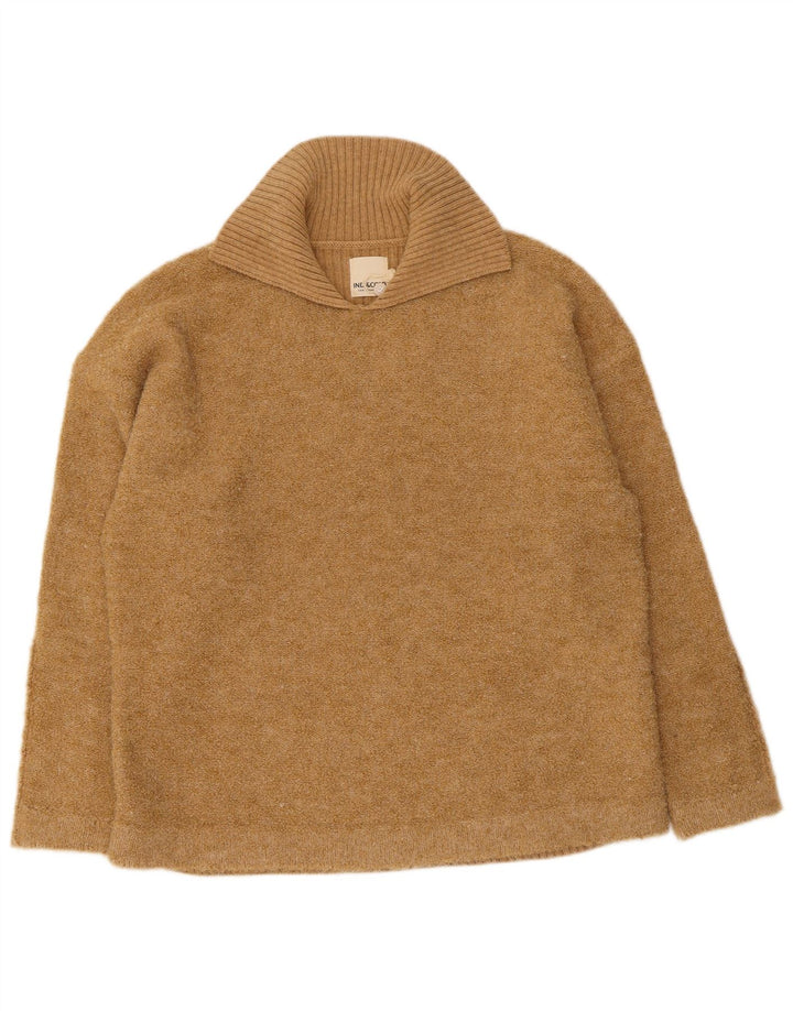 Indi & Cold Suéter tipo jersey con cuello tipo polo para mujer UK 44 Lana beige mediana