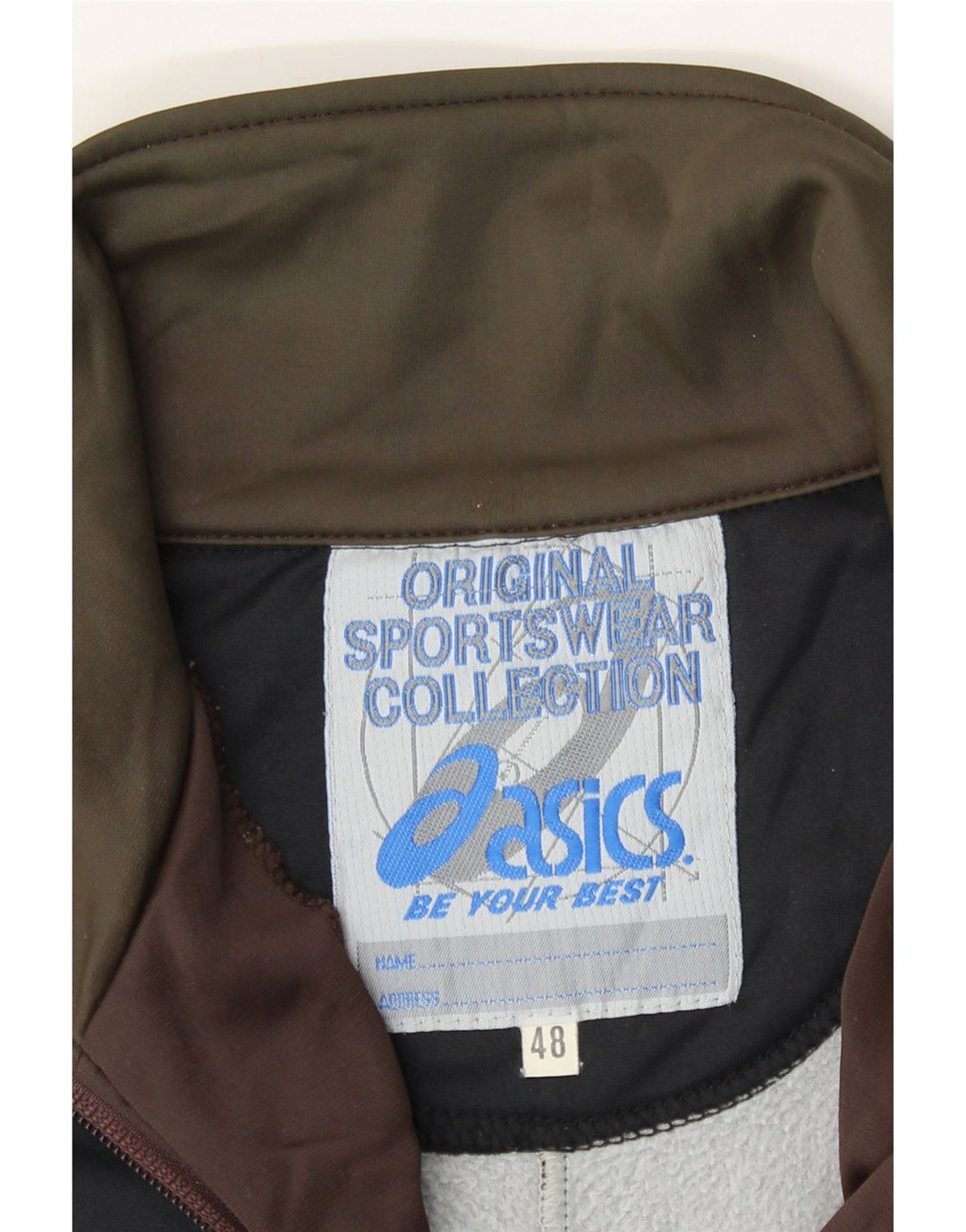 ASICS Chaqueta superior de chándal vintage para hombre IT 48 Bloque de color verde medio