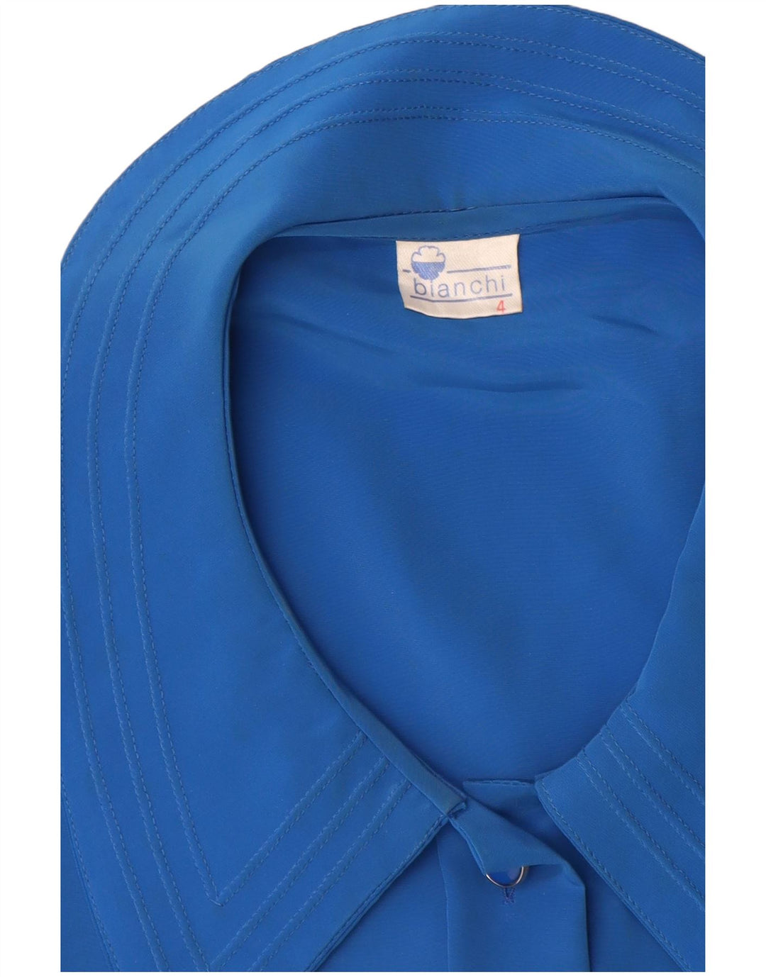 Vintage mujer camisa blusa Reino Unido 14 poliéster azul grande